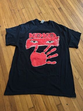 Kids Black Graphic Tee with Red Handprint